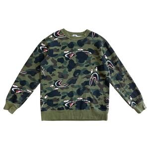 BAPE Kids A Bathing Ape‎ Camouflage Print Shark Teeth Sweatshirt Size 160